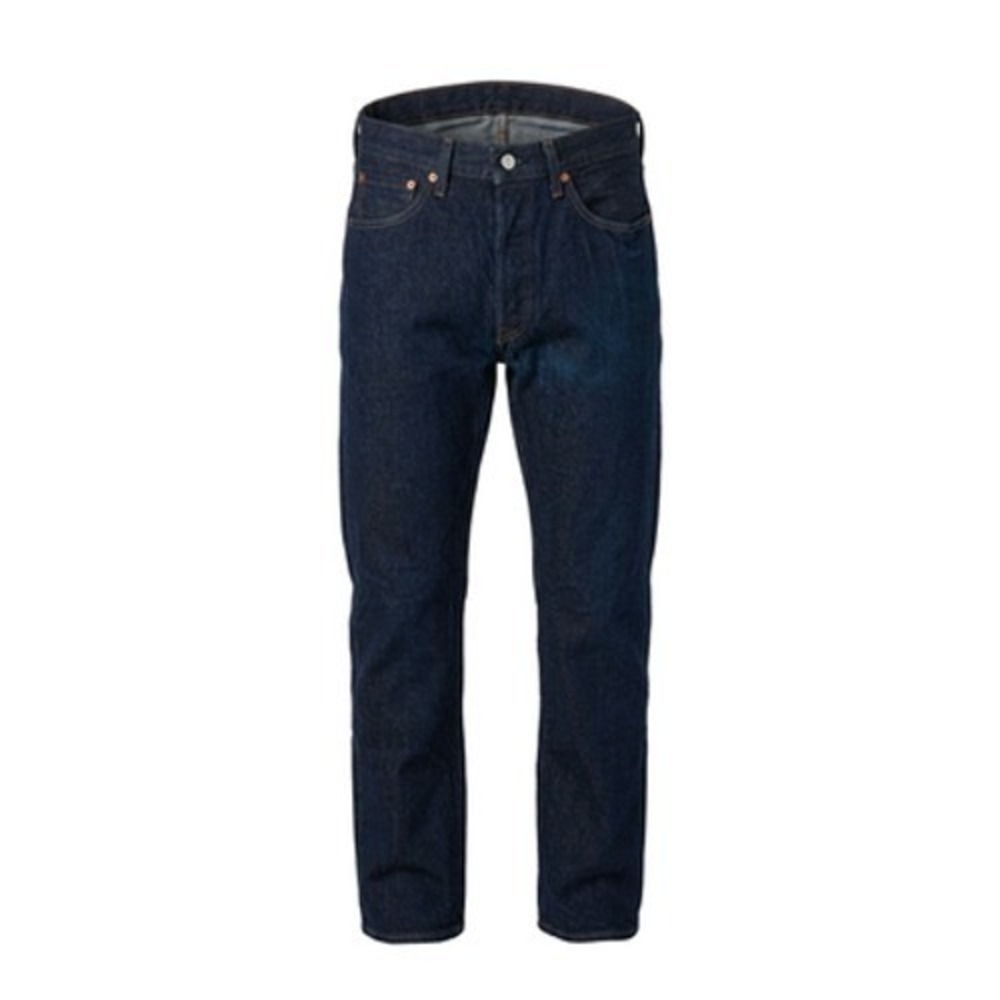 Levis 501 Jeans Mens 34x32 Blue Dark Wash Straight Button Fly WaterLess Denim